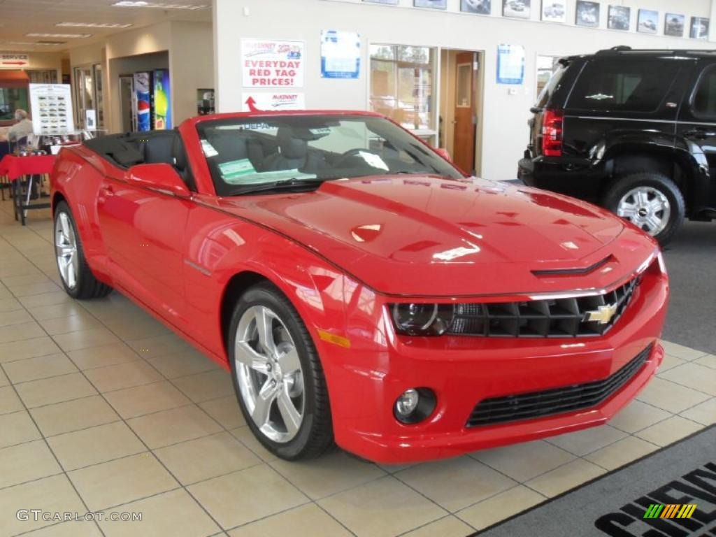2011 Camaro SS/RS Convertible - Victory Red / Black photo #5