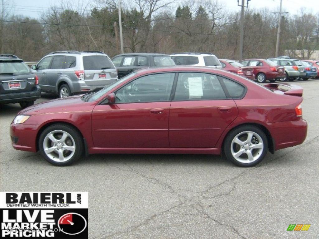 2009 Legacy 2.5i Sedan - Ruby Red Pearl / Off Black photo #4