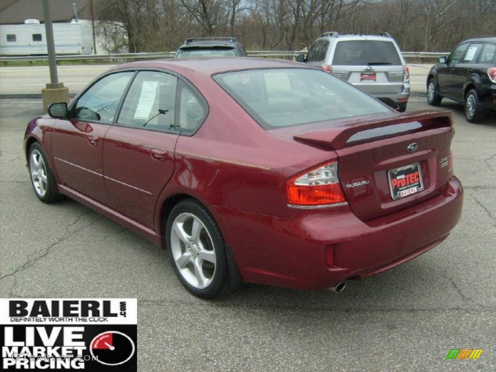 2009 Legacy 2.5i Sedan - Ruby Red Pearl / Off Black photo #5
