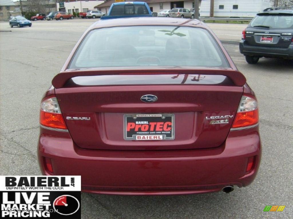 2009 Legacy 2.5i Sedan - Ruby Red Pearl / Off Black photo #6