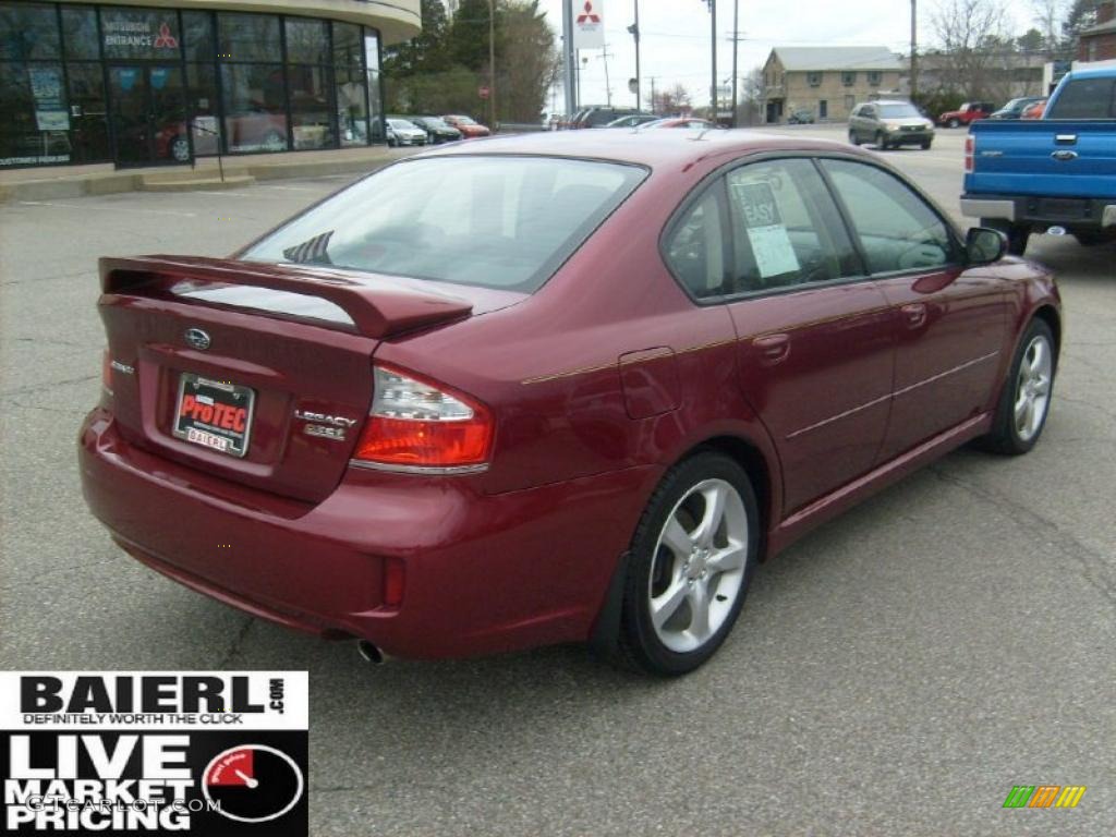 2009 Legacy 2.5i Sedan - Ruby Red Pearl / Off Black photo #7