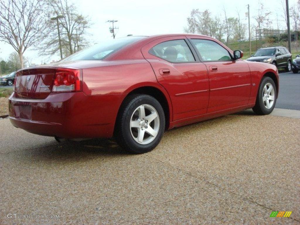 2010 Charger SXT - Inferno Red Crystal Pearl / Dark Slate Gray photo #5