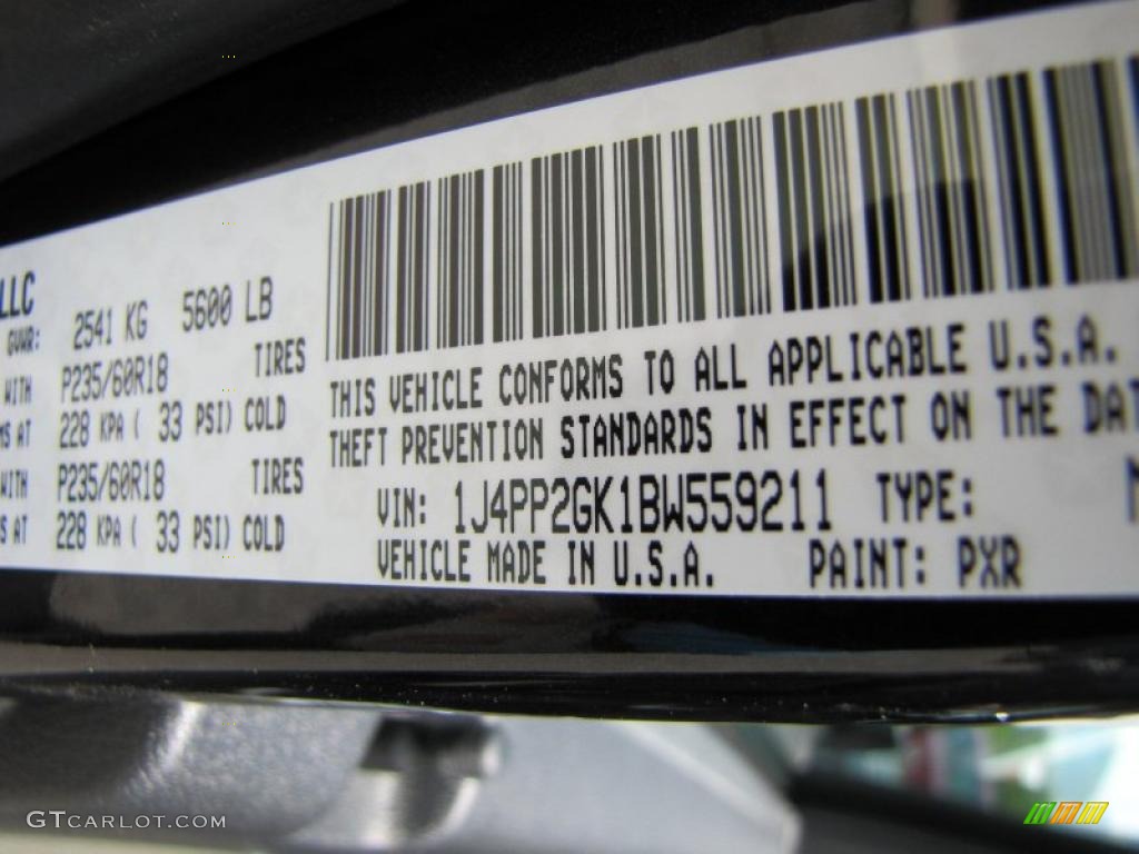 2011 Jeep Liberty Limited 70th Anniversary Color Code Photos