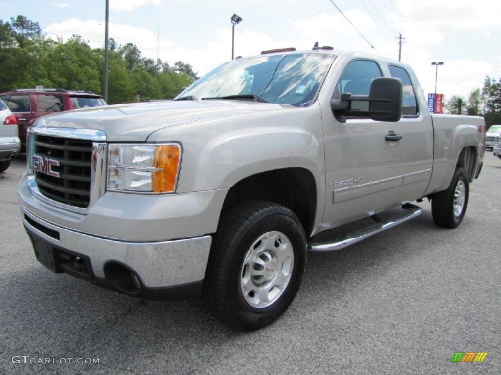 2007 Sierra 2500HD SLE Extended Cab 4x4 - Silver Birch Metallic / Ebony Black photo #3