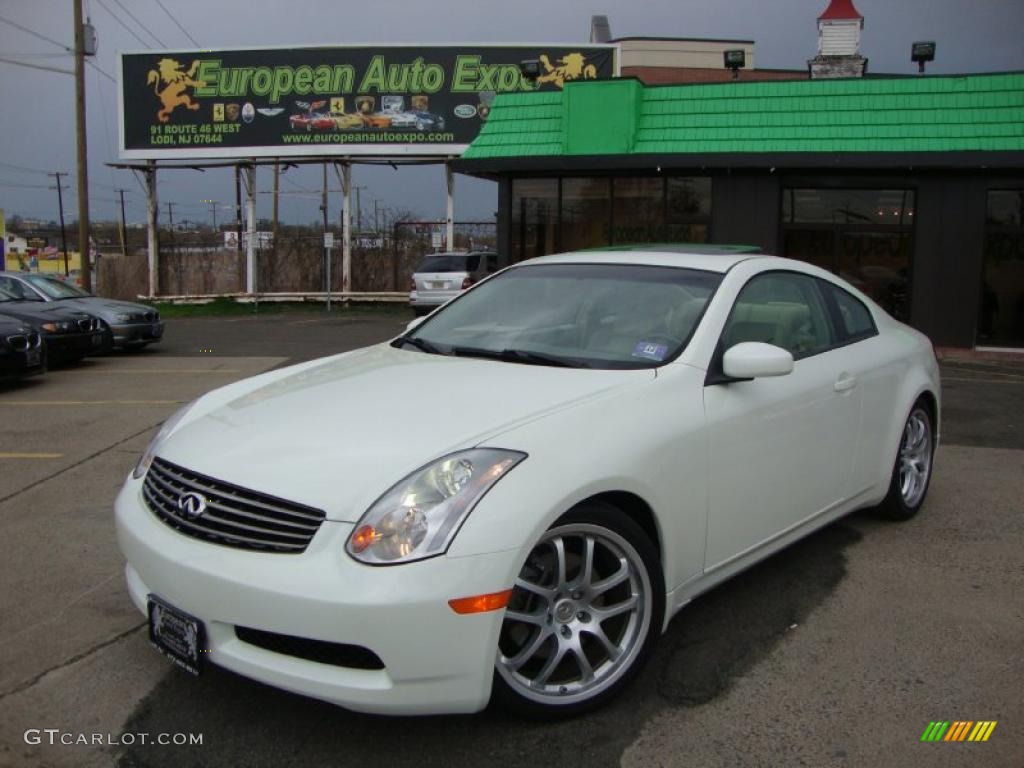 2005 G 35 Coupe - Ivory Pearl / Wheat photo #1
