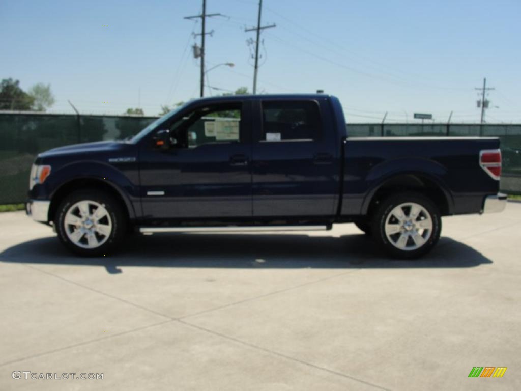 2011 F150 Lariat SuperCrew - Dark Blue Pearl Metallic / Black photo #6