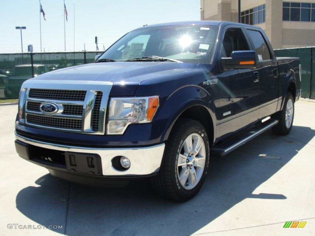 2011 F150 Lariat SuperCrew - Dark Blue Pearl Metallic / Black photo #7