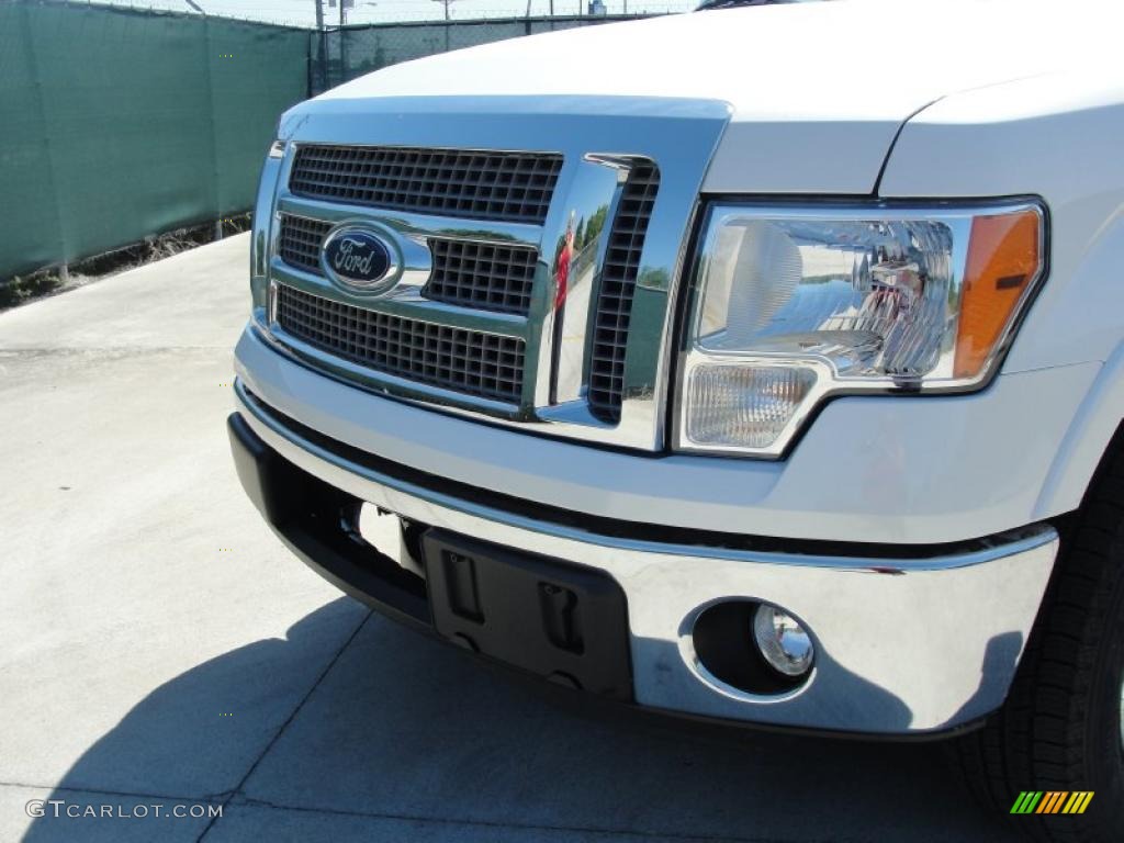 2011 F150 Lariat SuperCrew - White Platinum Metallic Tri-Coat / Pale Adobe photo #10