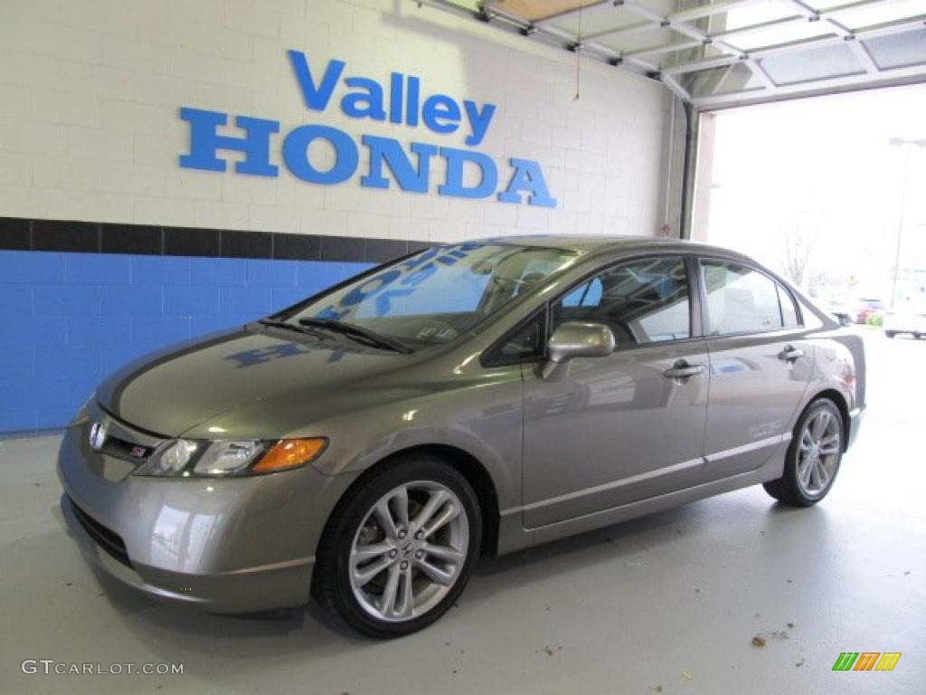 2008 Civic Si Sedan - Galaxy Gray Metallic / Black photo #1