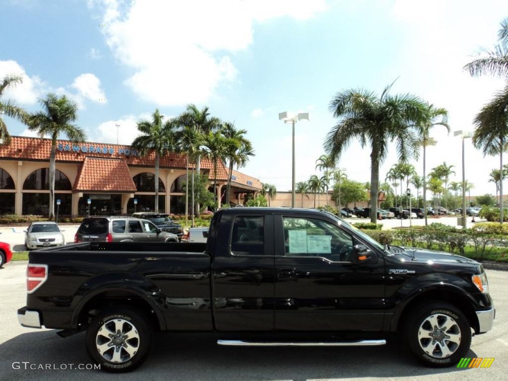 2010 F150 Lariat SuperCab - Tuxedo Black / Black photo #5