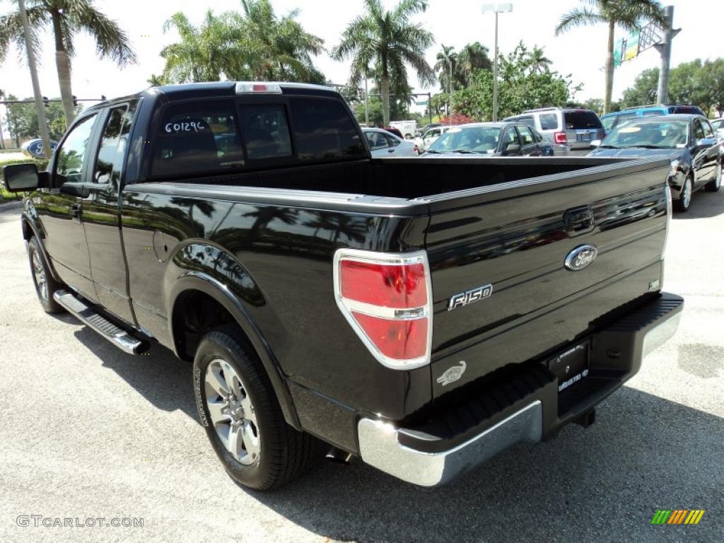 2010 F150 Lariat SuperCab - Tuxedo Black / Black photo #9