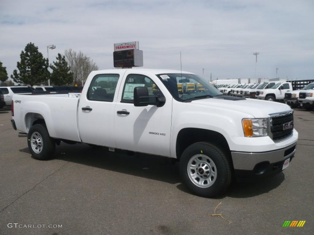 2011 Sierra 3500HD Work Truck Crew Cab 4x4 - Summit White / Dark Titanium photo #1