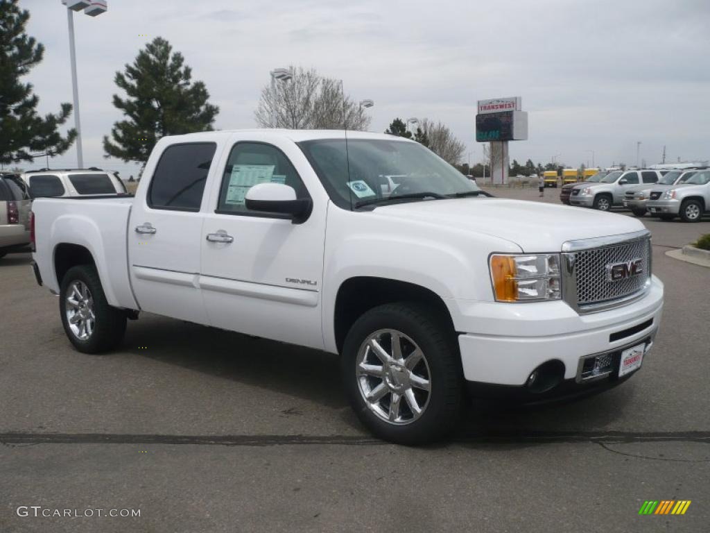 2011 Sierra 1500 Denali Crew Cab 4x4 - Summit White / Cocoa/Light Cashmere photo #1