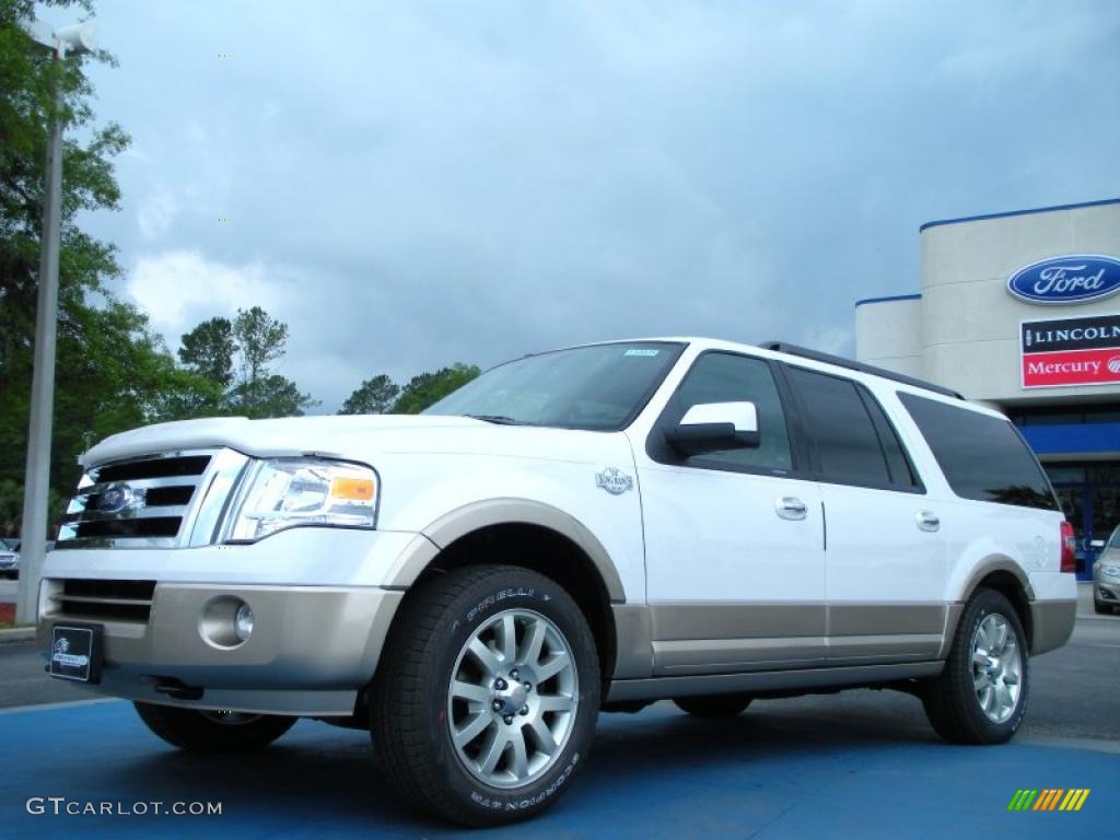 White Platinum Tri-Coat 2011 Ford Expedition EL King Ranch 4x4 Exterior Photo #47939418