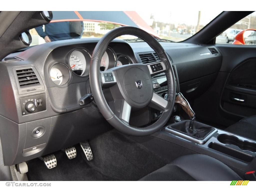2009 Dodge Challenger SRT8 Dark Slate Gray Steering Wheel Photo #47939610