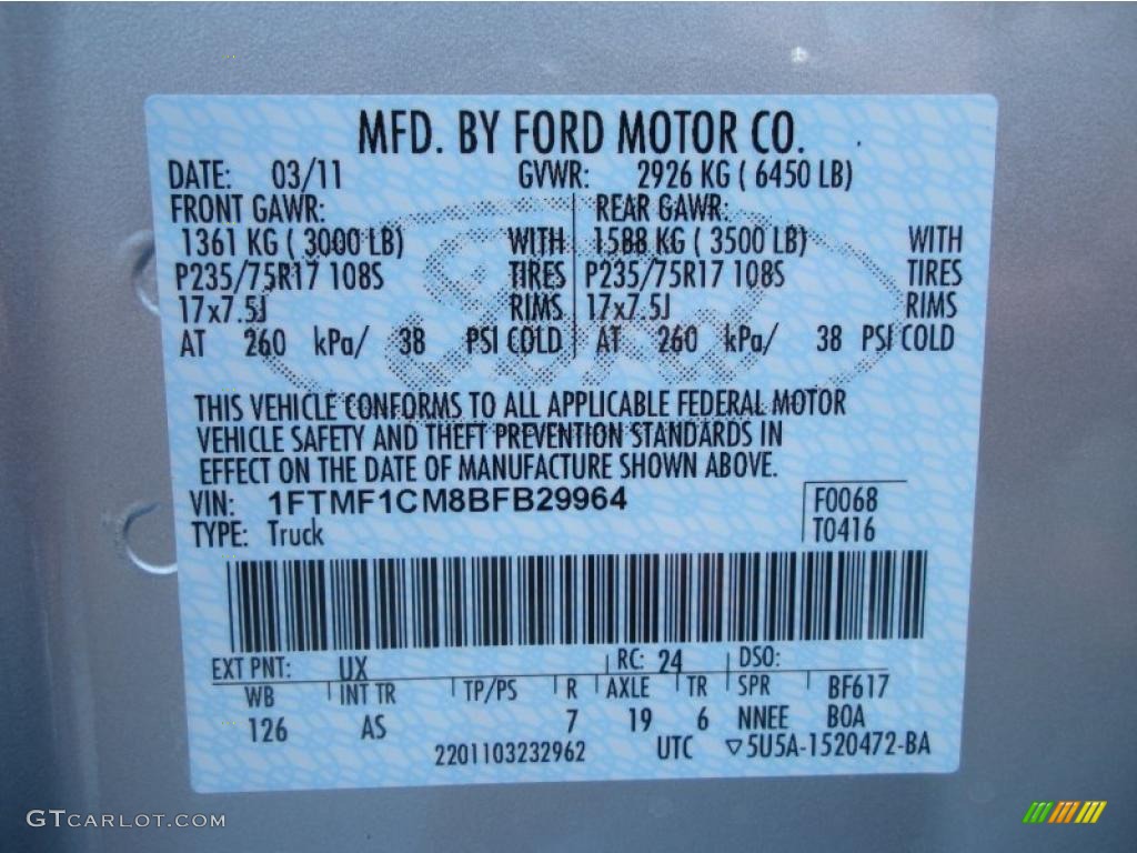 2011 F150 XL Regular Cab - Ingot Silver Metallic / Steel Gray photo #11