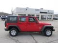 2009 Flame Red Jeep Wrangler Unlimited X 4x4 Right Hand Drive  photo #2