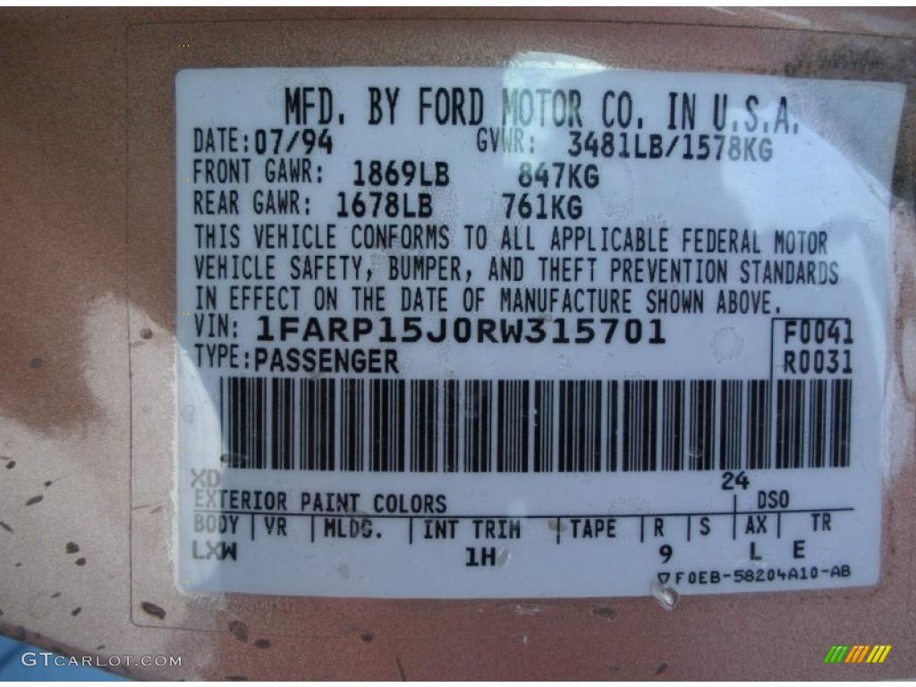 1994 Escort LX Wagon - Tucson Bronze Metallic / Tan photo #24