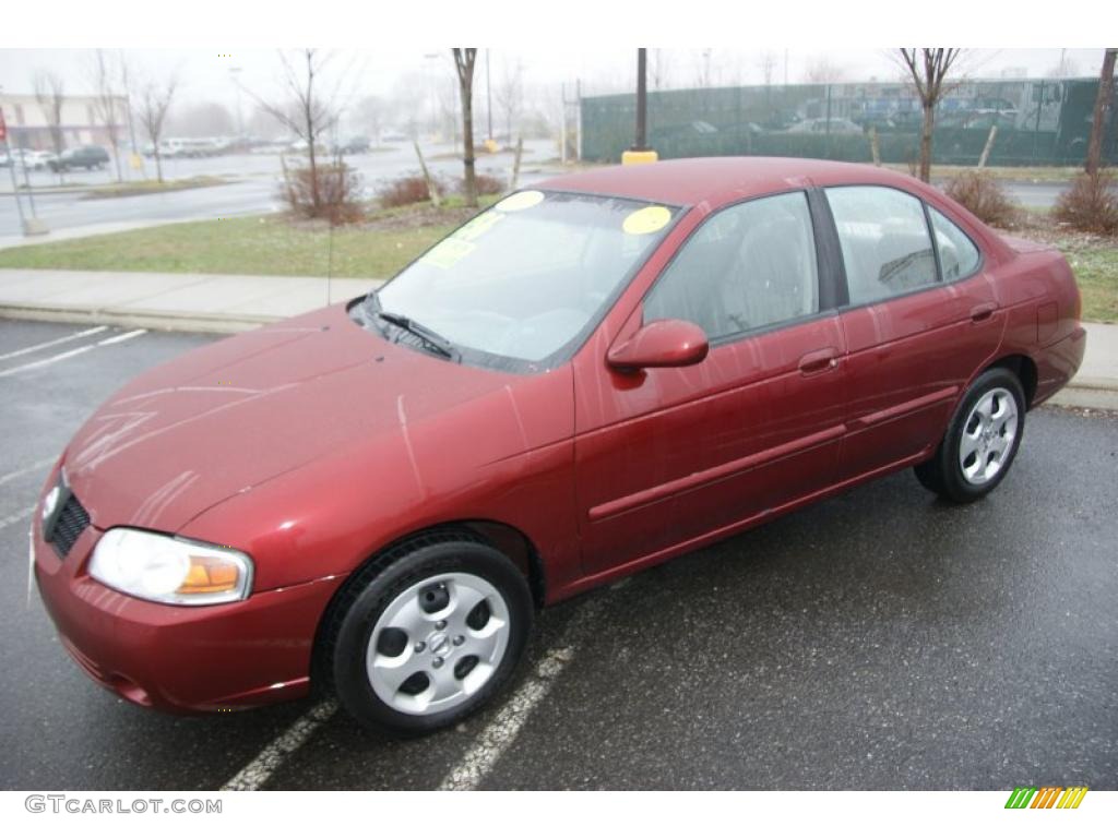 2005 Sentra 1.8 S - Inferno Red / Taupe photo #1