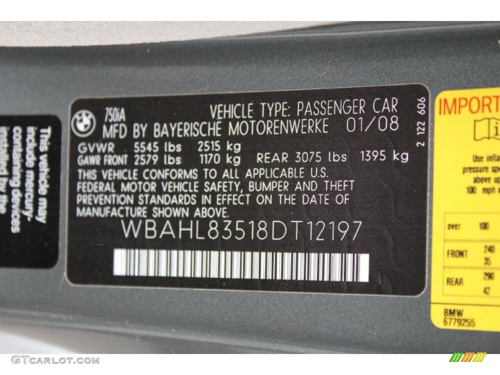 2008 7 Series 750i Sedan - Titanium Grey Metallic / Flannel Grey photo #18