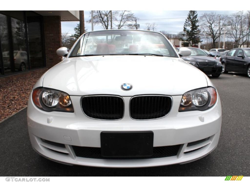 2008 1 Series 128i Convertible - Alpine White / Coral Red photo #2