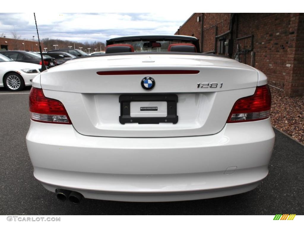 2008 1 Series 128i Convertible - Alpine White / Coral Red photo #6