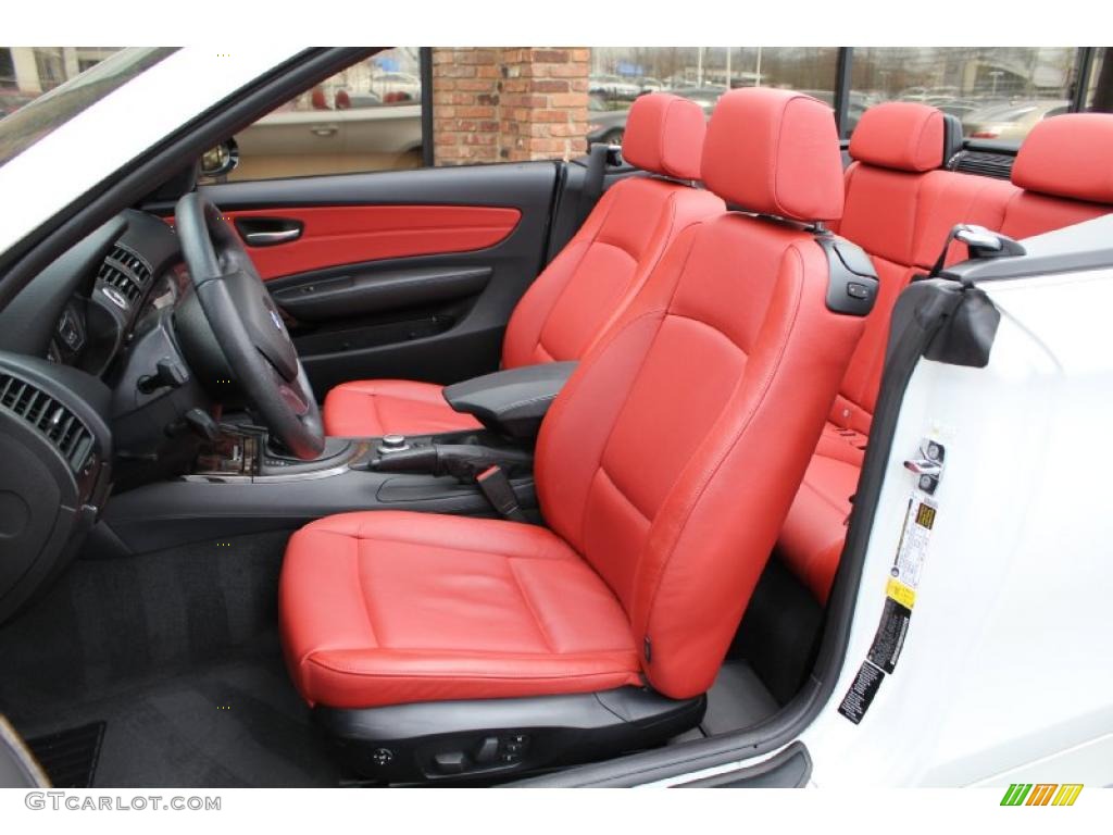Coral Red Interior 2008 BMW 1 Series 128i Convertible Photo #47946597