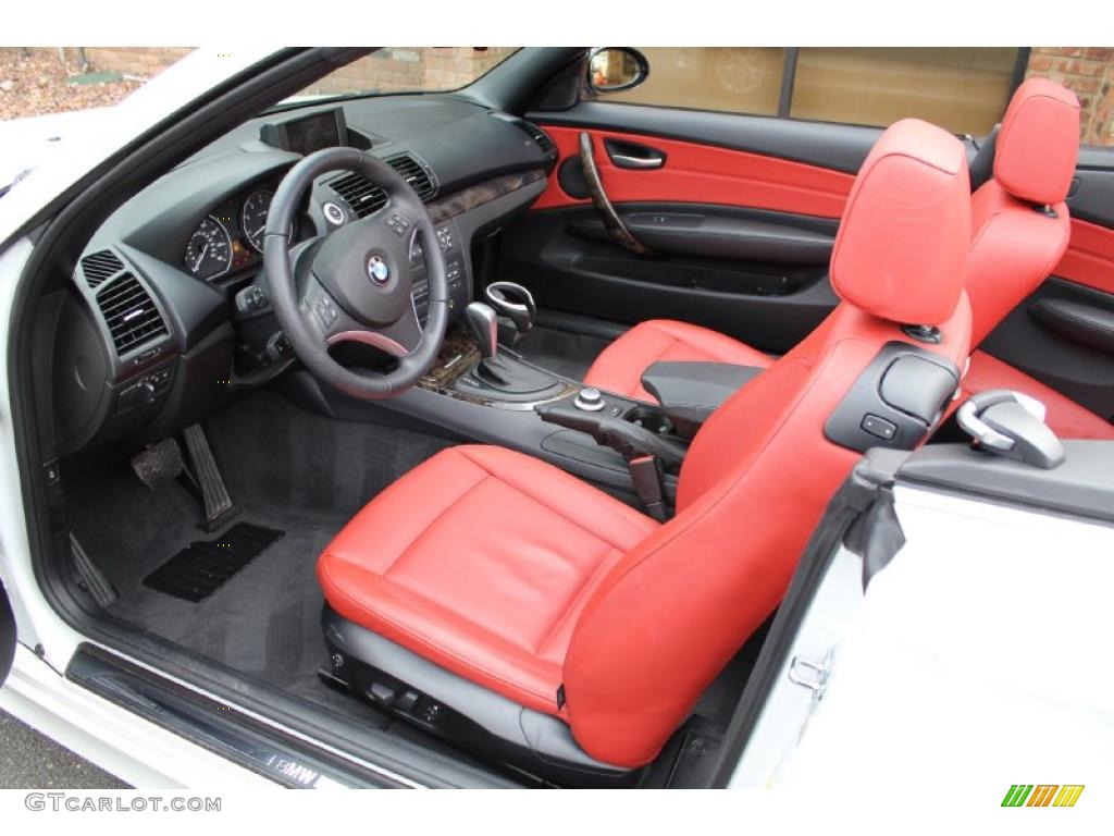 Coral Red Interior 2008 BMW 1 Series 128i Convertible Photo #47946609