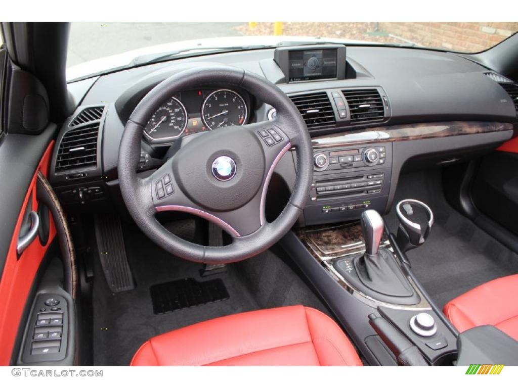 2008 BMW 1 Series 128i Convertible Coral Red Dashboard Photo #47946621