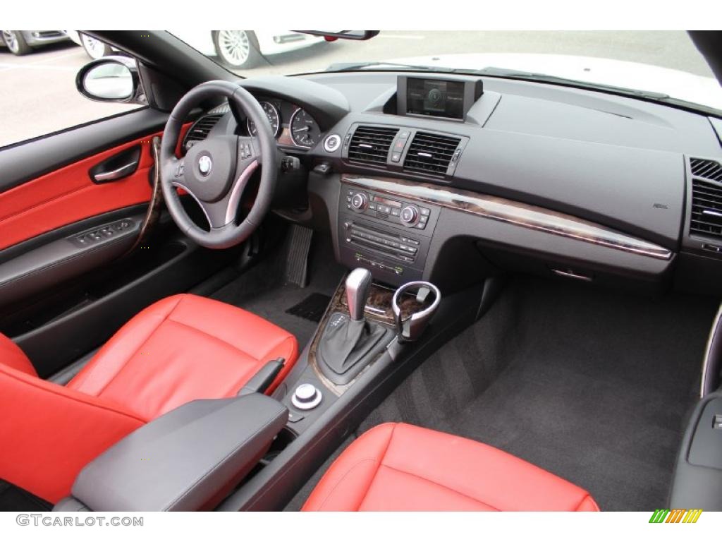 2008 BMW 1 Series 128i Convertible Coral Red Dashboard Photo #47946633