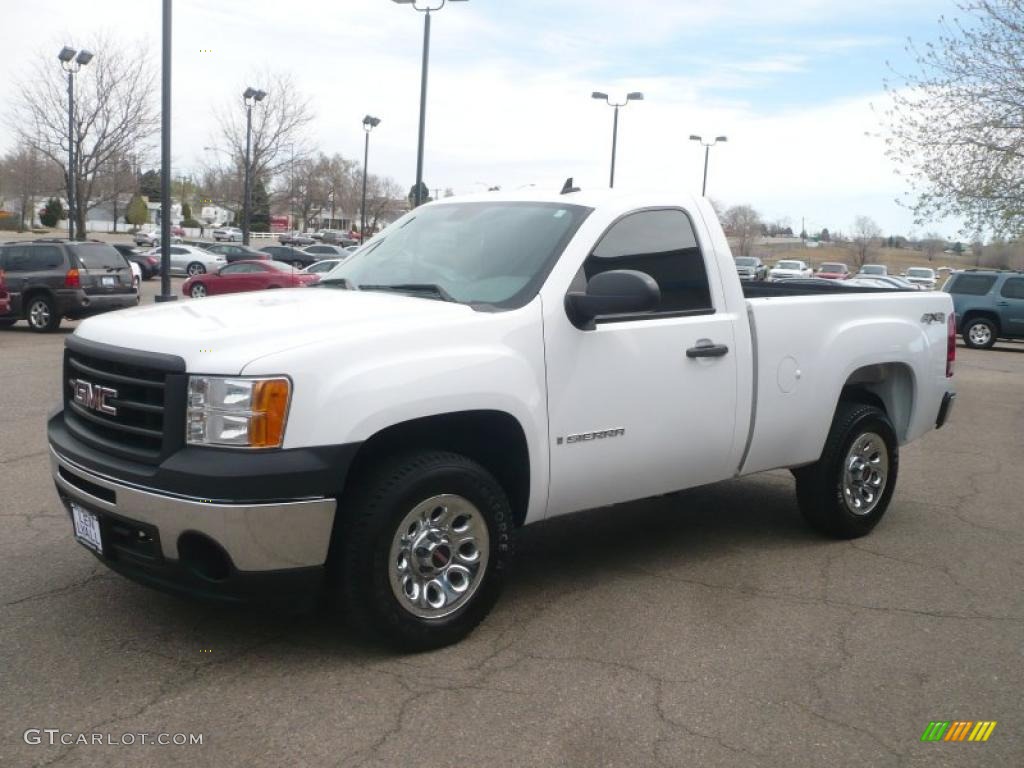 Summit White 2009 GMC Sierra 1500 Work Truck Regular Cab 4x4 Exterior Photo #47947701