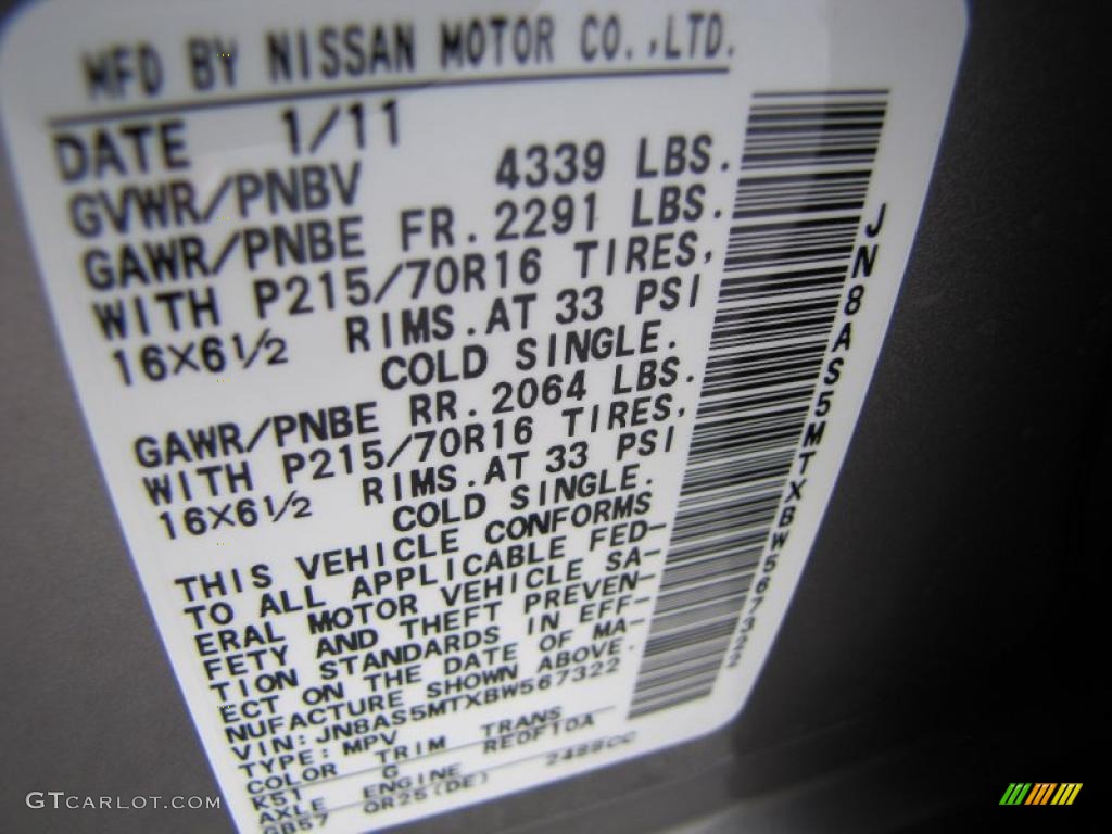 2011 Rogue S - Gotham Gray Metallic / Black photo #15