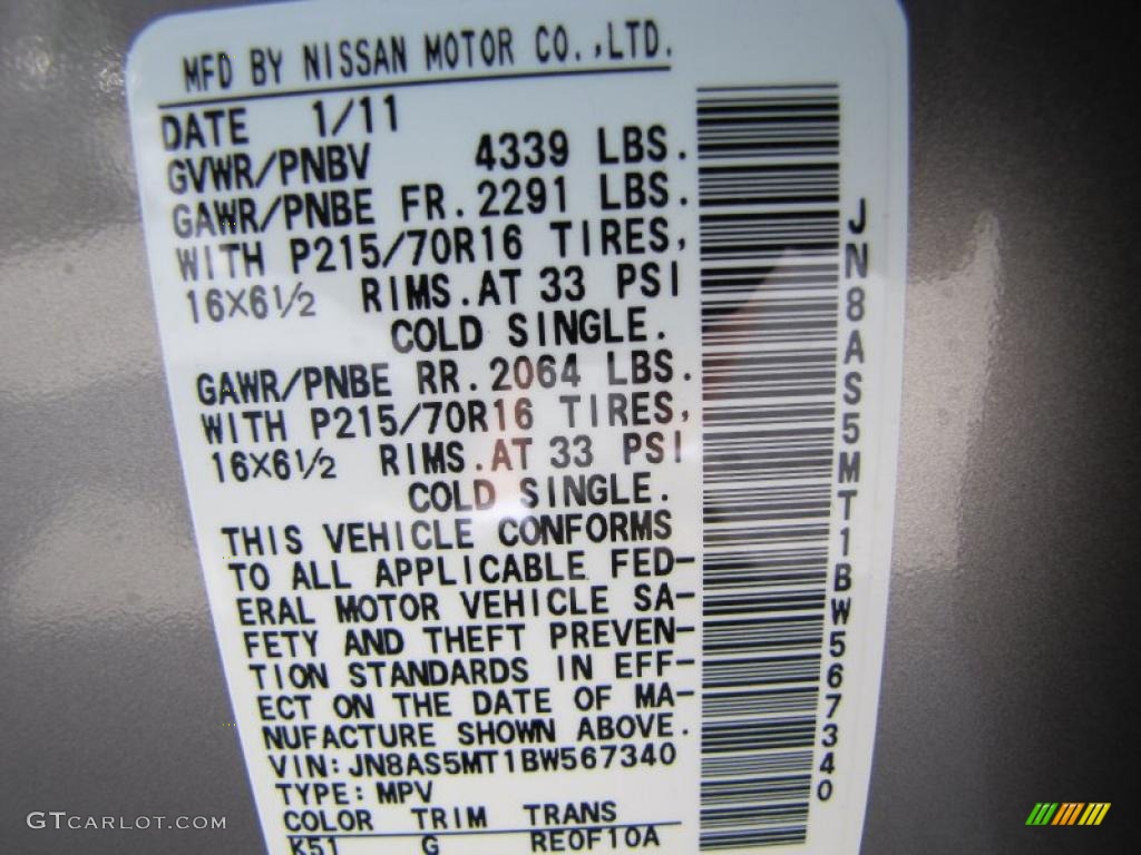 2011 Rogue S - Gotham Gray Metallic / Black photo #16