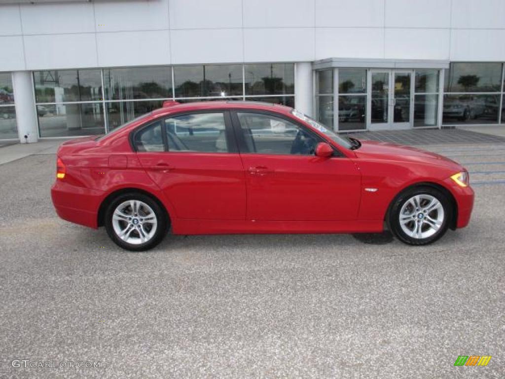 2008 3 Series 328i Sedan - Crimson Red / Beige photo #2