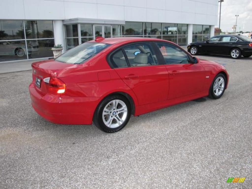 2008 3 Series 328i Sedan - Crimson Red / Beige photo #3