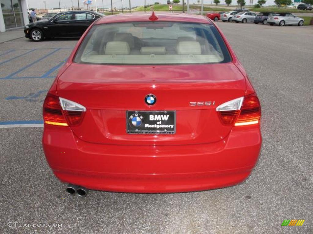 2008 3 Series 328i Sedan - Crimson Red / Beige photo #5