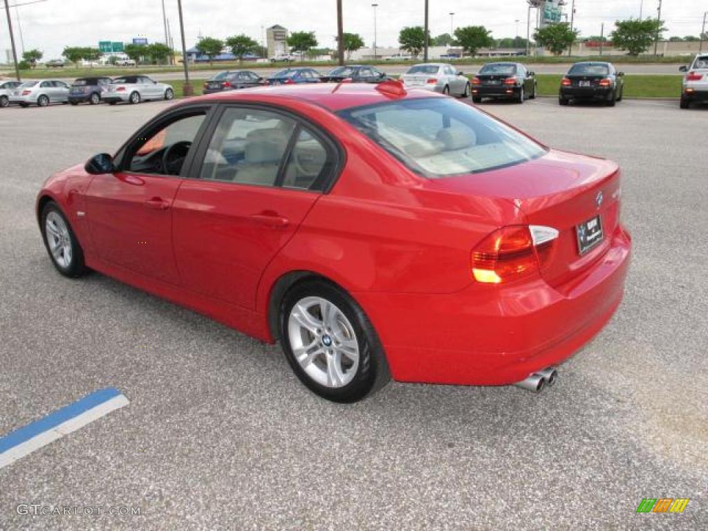 2008 3 Series 328i Sedan - Crimson Red / Beige photo #6