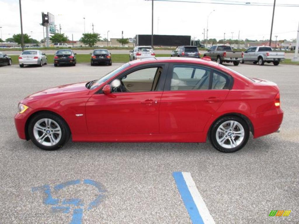 2008 3 Series 328i Sedan - Crimson Red / Beige photo #7
