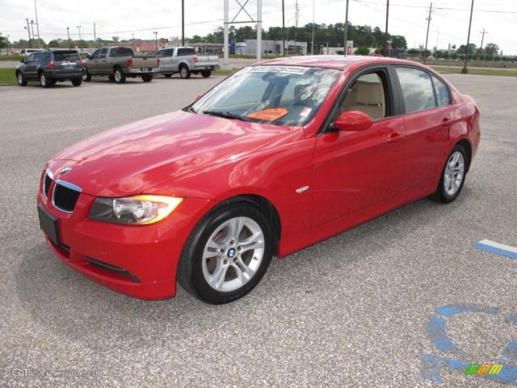 2008 3 Series 328i Sedan - Crimson Red / Beige photo #8