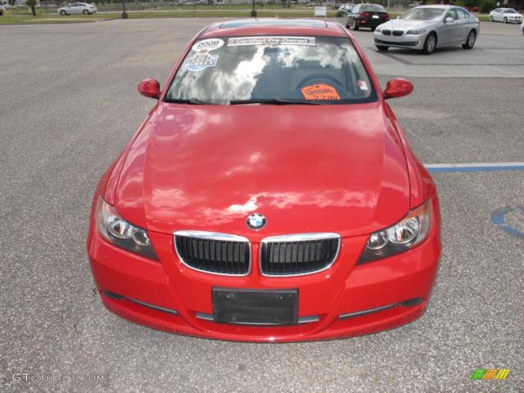 2008 3 Series 328i Sedan - Crimson Red / Beige photo #10