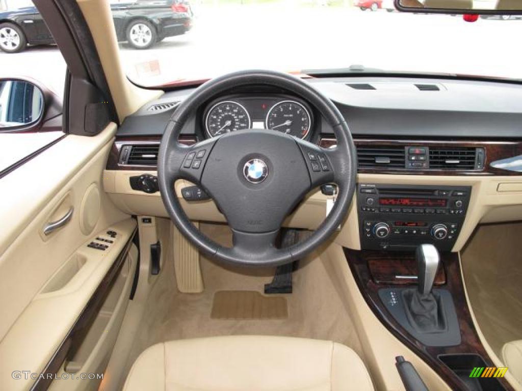 2008 3 Series 328i Sedan - Crimson Red / Beige photo #18