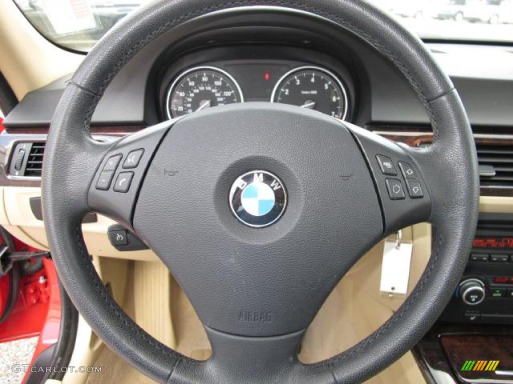 2008 3 Series 328i Sedan - Crimson Red / Beige photo #27