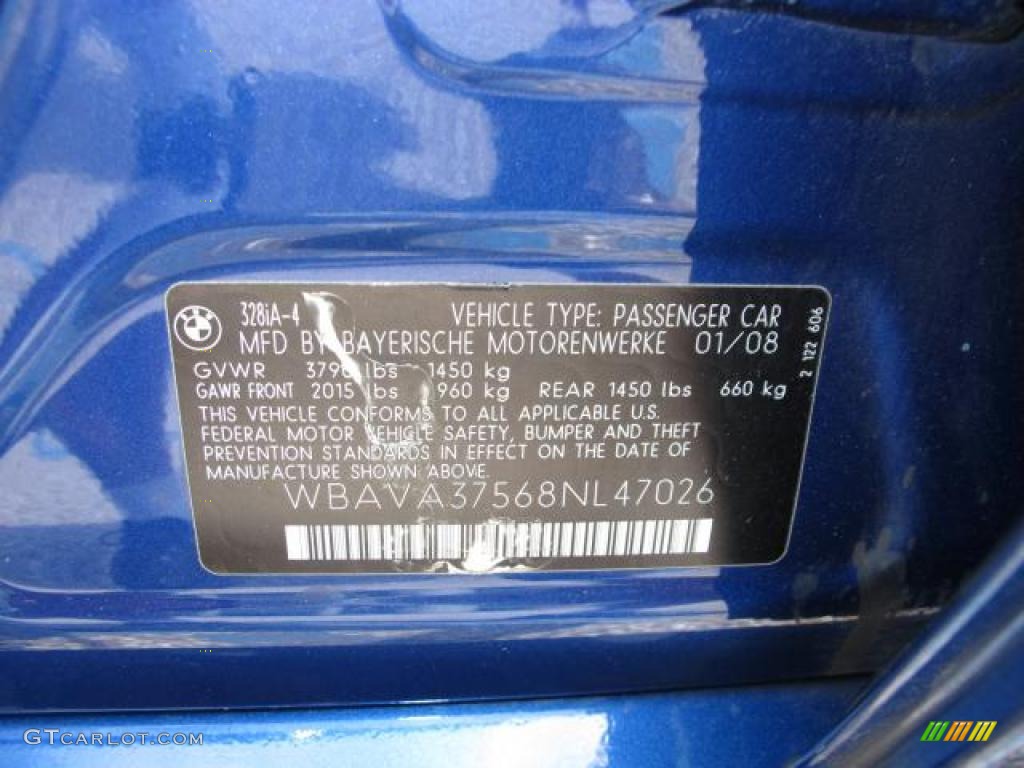 2008 3 Series 328i Sedan - Montego Blue Metallic / Gray photo #21