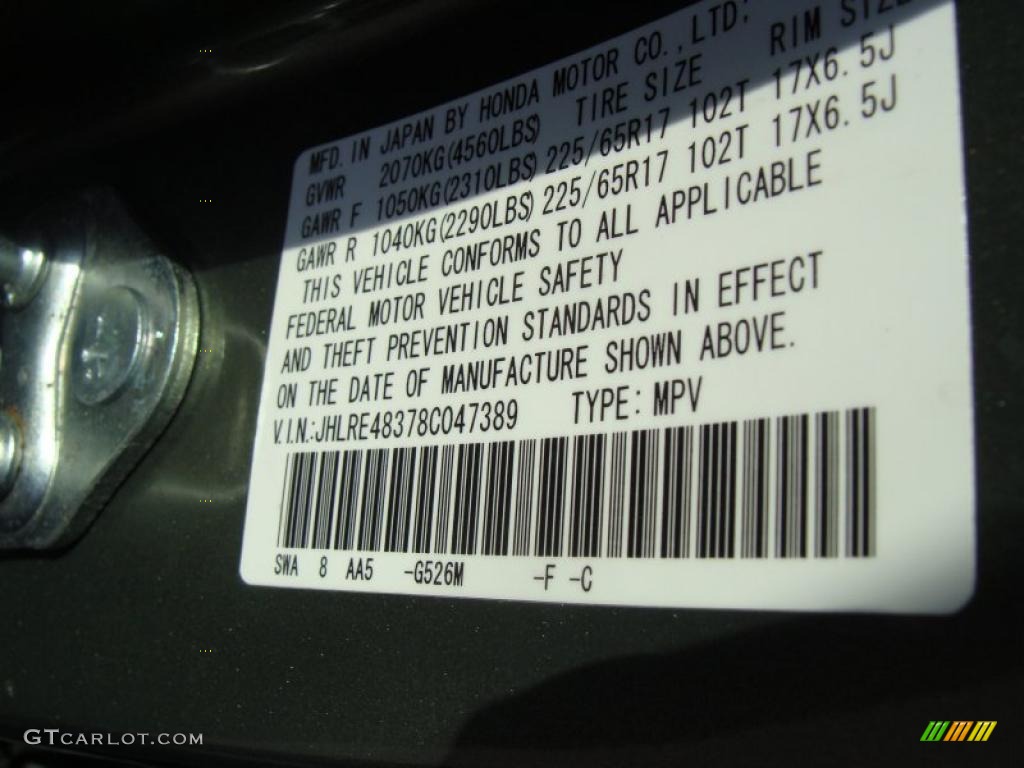 2008 CR-V LX 4WD - Green Tea Metallic / Ivory photo #27
