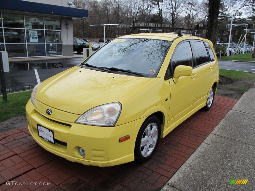 Electric Yellow 2003 Suzuki Aerio SX AWD Sport Wagon Exterior Photo #47966699