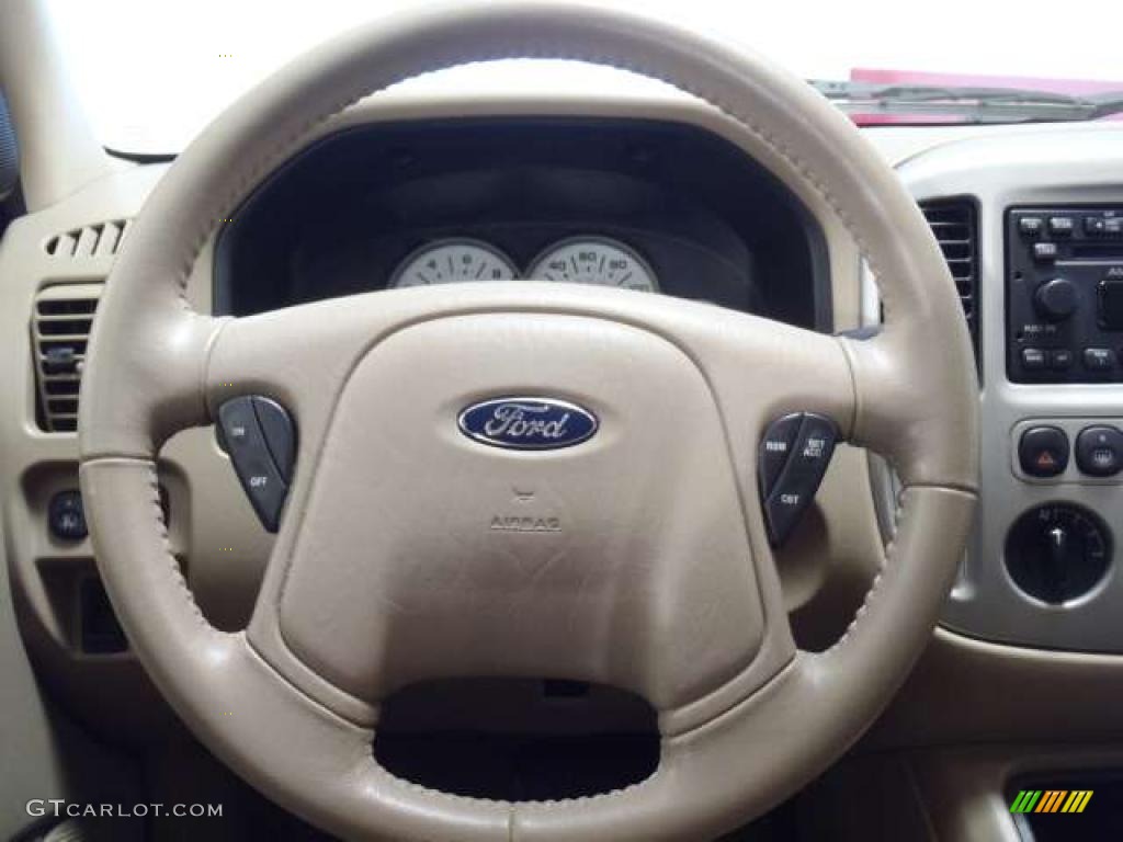 2007 Ford Escape Limited Medium/Dark Pebble Steering Wheel Photo #47969588