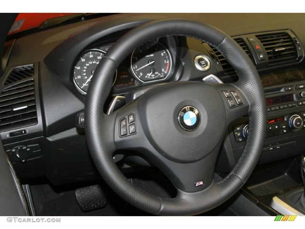 2011 BMW 1 Series 135i Convertible Savanna Beige Steering Wheel Photo #47969858