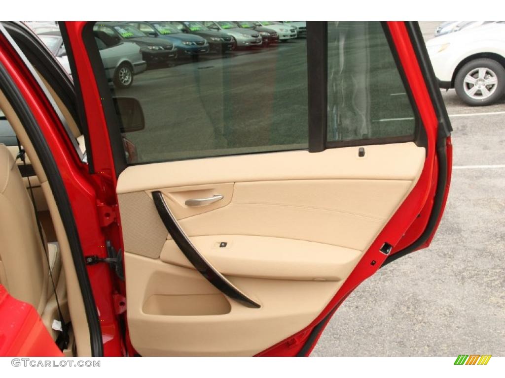 2007 BMW X3 3.0si Sand Beige Door Panel Photo #47973338