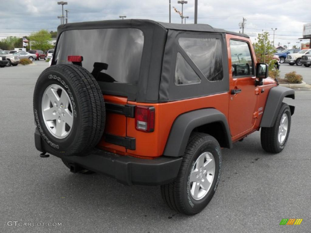 2011 Wrangler Sport S 4x4 - Mango Tango Pearl / Black photo #4