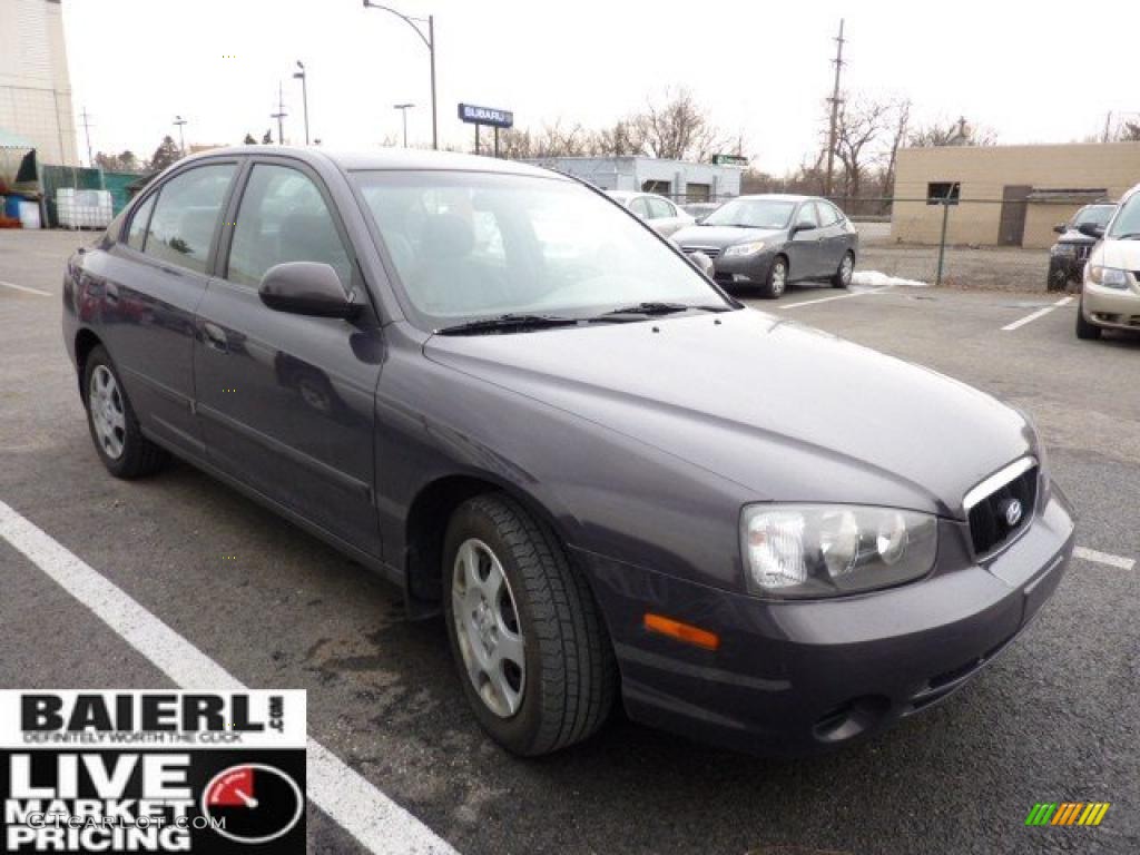 2003 Elantra GLS Sedan - Midnight Gray / Gray photo #1